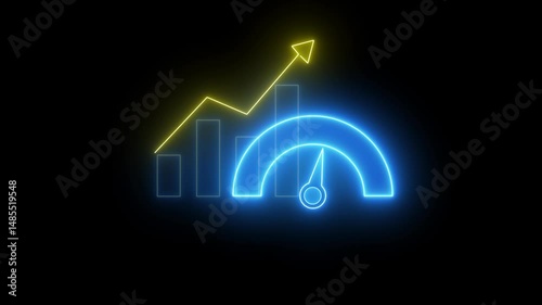 Benchmarking concept, something that serves as a standard by which others may be measured or judged. Businessman shows glowing neon line of Benchmark icon on virtual screen.