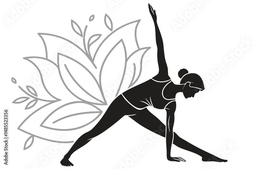 Yoga Flexibility Silhouette Vector – Stretching and Wellness Illustration Design