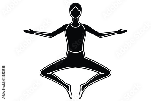 Yoga Health Silhouette Vector – Wellness and Fitness Illustration Design