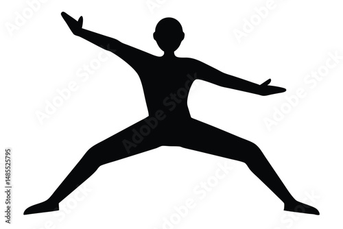 Yoga Fusion Tai Chi Silhouette Vector  Balanced Mind and Body Design