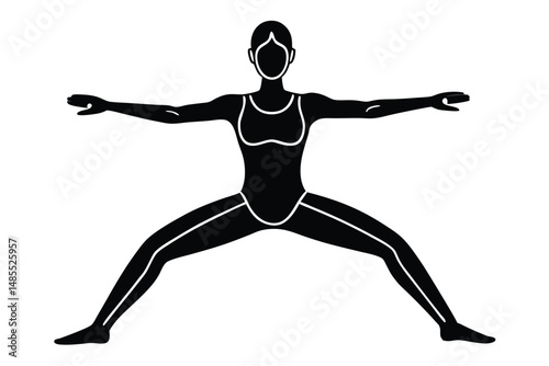 Yoga Fusion Tai Chi Silhouette Vector  Balanced Mind and Body Design