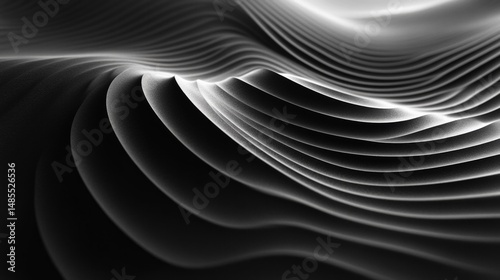 A black and white image of a wave with a lot of detail