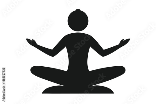 Yoga Mental Clarity Style Silhouette Vector for Wellness and Mindfulness Design Concepts