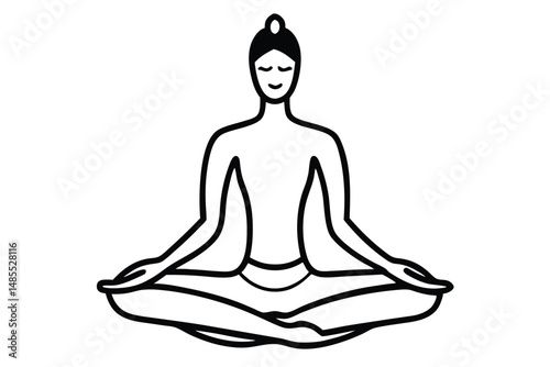 Yoga Mental Clarity Style Silhouette Vector for Wellness and Mindfulness Design Concepts