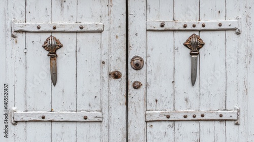 Two doors with a handle on each door