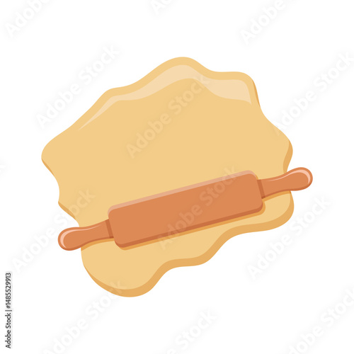 Rolling pin icon in flat style. Cooking equipment vector illustration on isolated background. Cookware sign business concept.