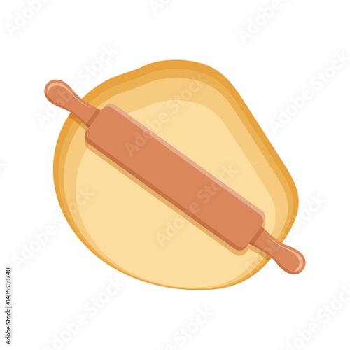 Rolling pin icon in flat style. Cooking equipment vector illustration on isolated background. Cookware sign business concept.