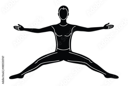 Yoga Stress Relief Style Silhouette Vector  Calm & Relaxation Design