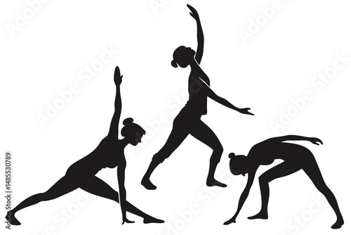 Yoga Teachers Sessions Style Silhouette Vector  Professional Instruction Design

