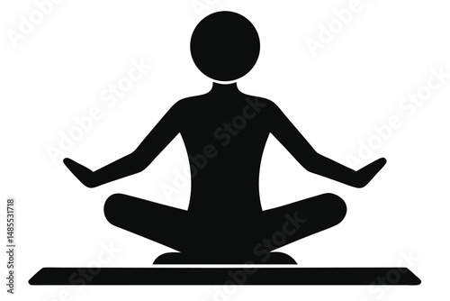 Yoga Virtual Lessons Style Silhouette Vector Online Wellness and Fitness Design