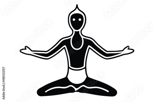 Yoga Weight Management Style Silhouette Vector  Fitness and Healthy Lifestyle Design