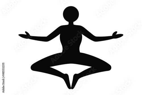 Yoga Well Being Style Silhouette Vector  Holistic Health and Mindfulness Design