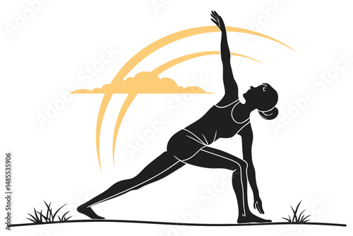 Sunrise Yogi T-Shirt Design Silhouette Vector  Serene Morning Yoga Art