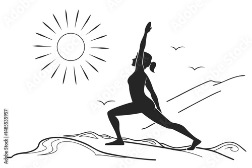 Sunrise Yogi T-Shirt Design Silhouette Vector  Serene Morning Yoga Art