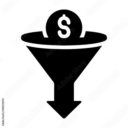 conversion funnel icon silhouette vector
