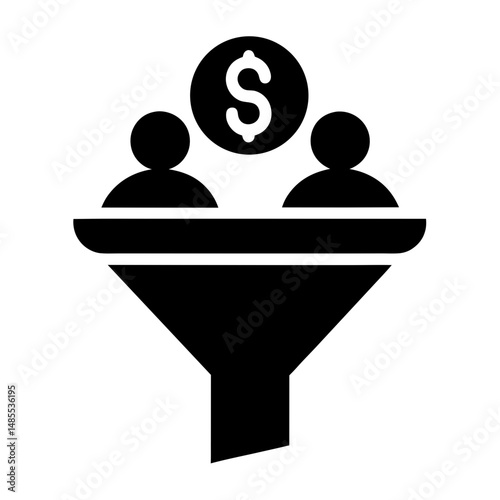 conversion funnel icon vector
