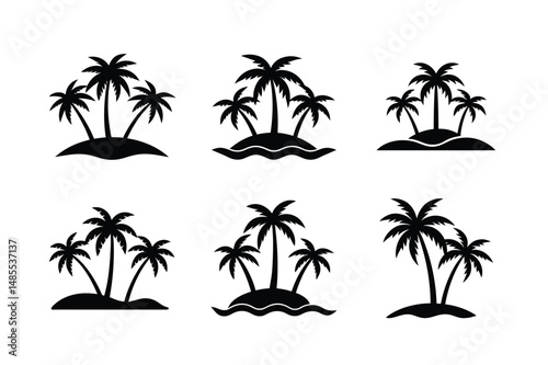 set of palm trees