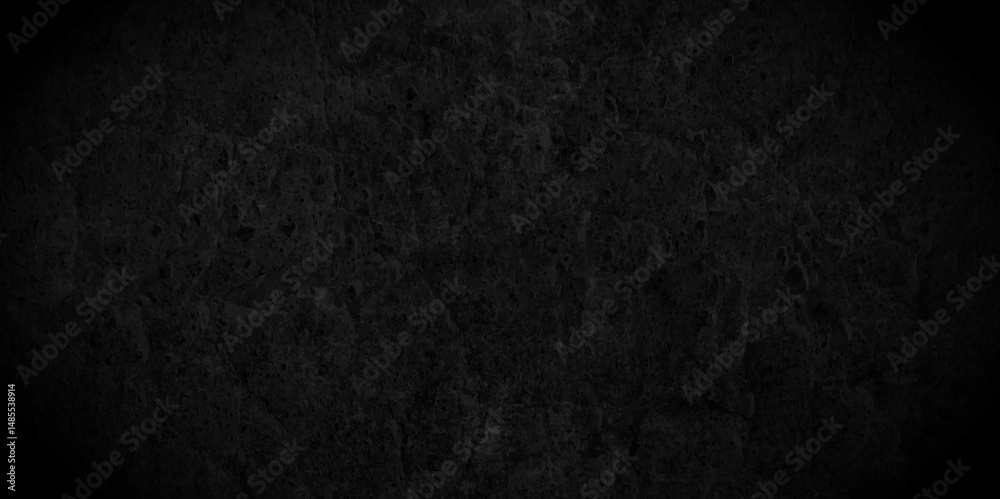 Obraz premium Black stone wall texture grunge rock surface. dark gray background backdrop. old wall stone for dark blackboard and chalkboard grunge background wallpaper rough concrete wall.