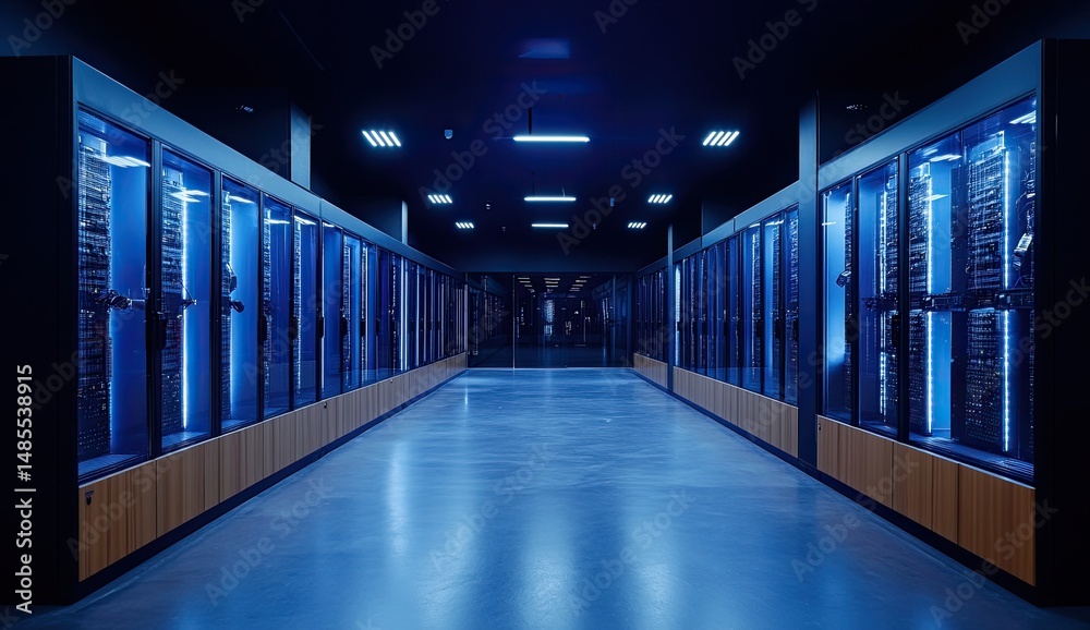 Fototapeta premium High-tech server room, modern design