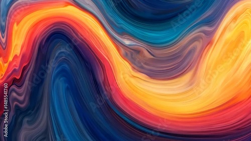 Abstract Liquid Flow, Vibrant Color Swirls
