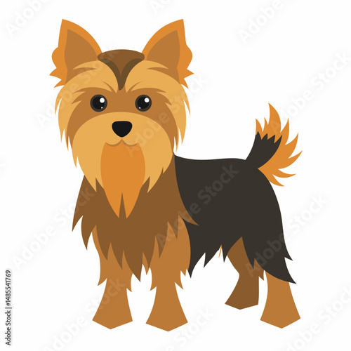 Beautiful Yorkshire Terrier dog vector artwork, perfect for pet lovers, logos, and design projects. High-quality, detailed, and versatile illustration for digital and print use.