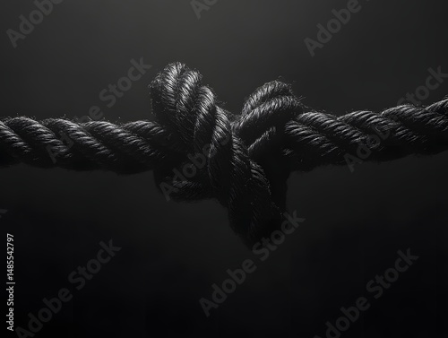Intricate Black Rope Knot