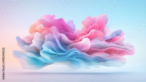 Mystical glowing patterns in a fantasy gradient palette, forming a soft scenic background on white