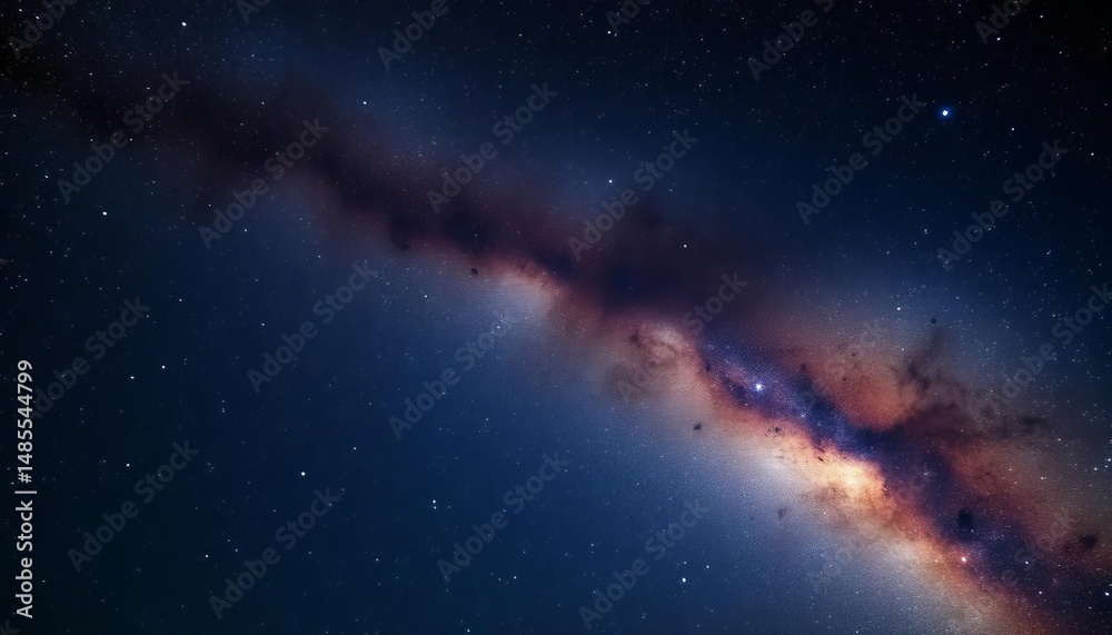 Fototapeta premium Vast, star-studded Milky Way arching across a dark night sky, awe, dark