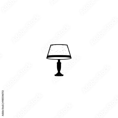 Table lamp icon vector home furnishing and lighting design