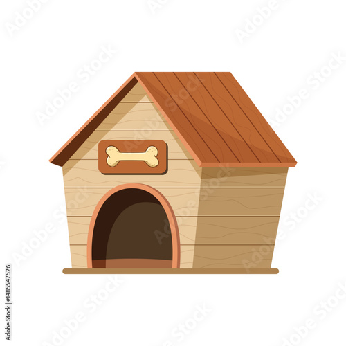 Dog house icon in flat style. Pet home vector illustration on isolated background. Animal shelter sign business concept.