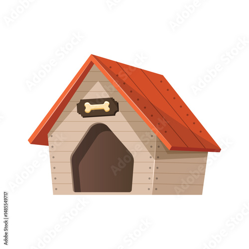 Dog house icon in flat style. Pet home vector illustration on isolated background. Animal shelter sign business concept.