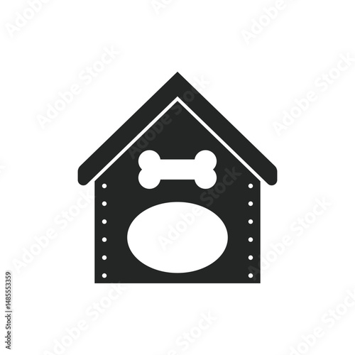 Dog house icon in flat style. Pet home vector illustration on isolated background. Animal shelter sign business concept.