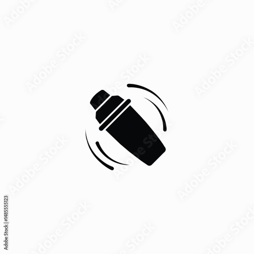 Gym protine shaker icon with dynamic motion lines.