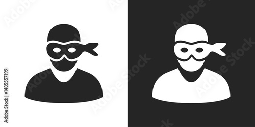 Masked thief, Criminal silhouette symbol icon vector design