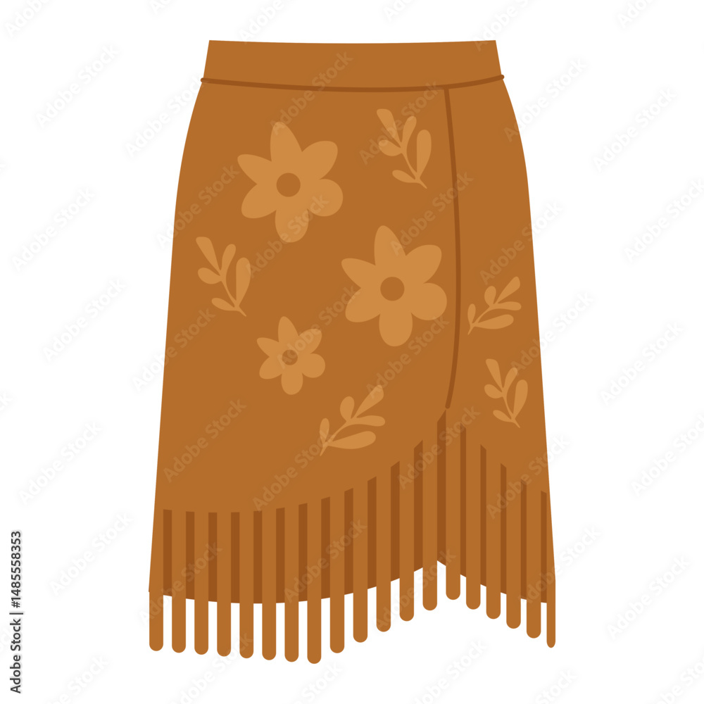 custom made wallpaper toronto digitalBrown Floral Fringe Skirt Vector Illustration