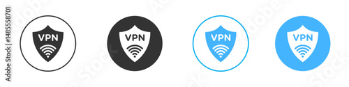 Vpn icon Editable flat style, illustration icons