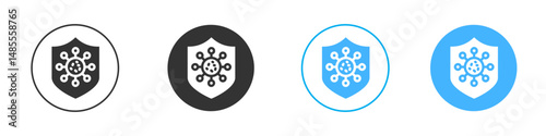 Virus protection shield icon Editable flat style, illustration icons