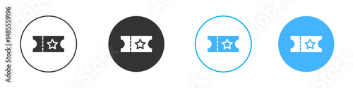 Ticket stub icon Editable flat style, illustration icons