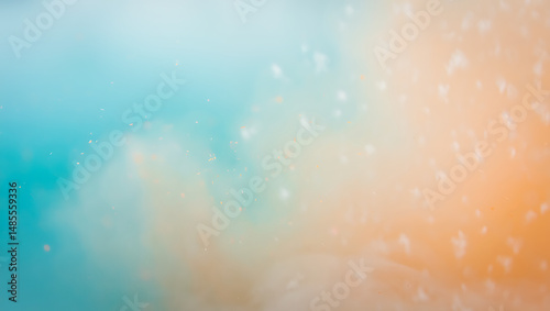 Abstract Teal and Orange Watercolor Background Texture