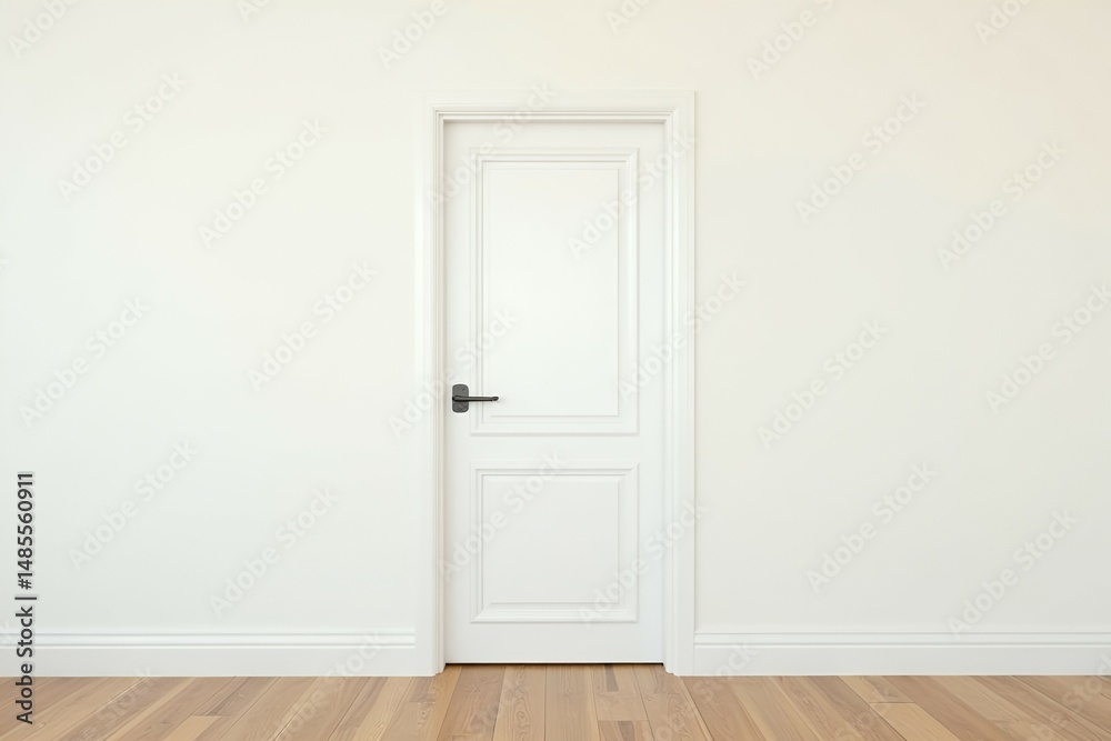 Fototapeta premium Elegant white door blank interior wall
