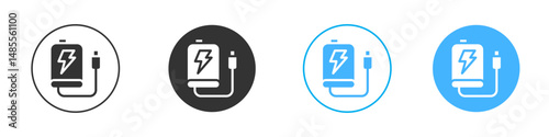 Power bank icon Editable flat style, illustration icons