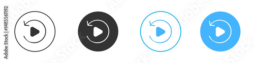 Playback icon Editable flat style, illustration icons