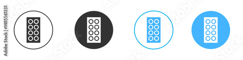 Pill blister pack icon Editable flat style, illustration icons