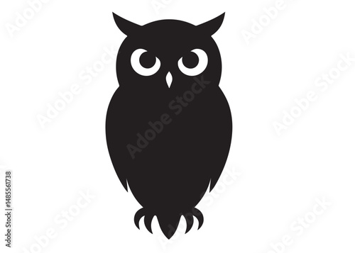 owl logo silhouette vector design, owl logo icon silhouette, tree branch night owl logo silhouette vector, owl silhouette vector style isolated on white background