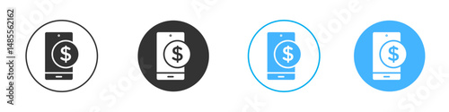 Free Download Mobile banking icon Editable flat style, illustration icons - GFXLoad
