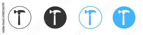 Hammer icon Editable flat style, illustration icons