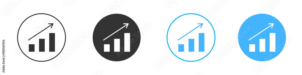 Growing graph icon Editable flat style, illustration icons Growing graph icon Editable flat style, illustration icons