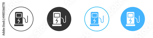 Charging station icon Editable flat style, illustration icons