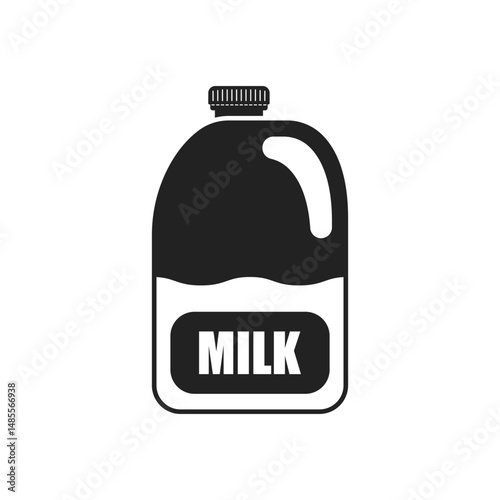 Milk bottle icon in flat style. Dairy product vector illustration on isolated background. Milky liquid sign business concept.