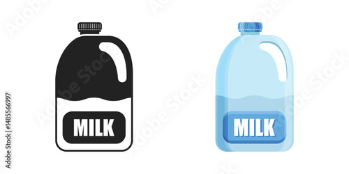 Milk bottle icon in flat style. Dairy product vector illustration on isolated background. Milky liquid sign business concept.